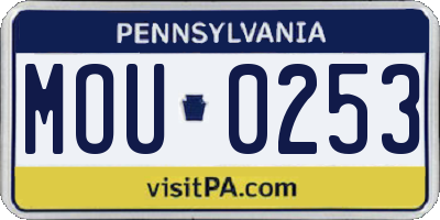 PA license plate MOU0253