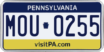 PA license plate MOU0255
