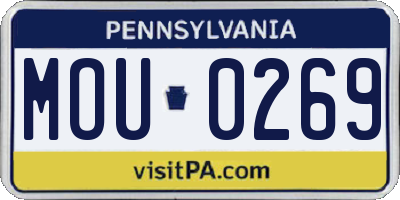 PA license plate MOU0269
