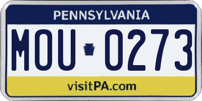 PA license plate MOU0273