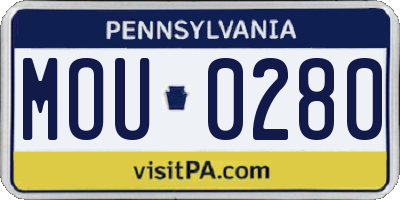 PA license plate MOU0280