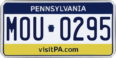 PA license plate MOU0295