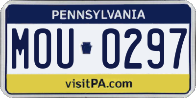 PA license plate MOU0297
