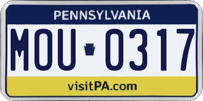 PA license plate MOU0317