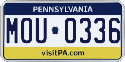 PA license plate MOU0336