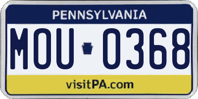 PA license plate MOU0368