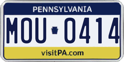 PA license plate MOU0414