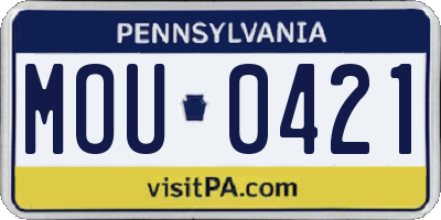 PA license plate MOU0421