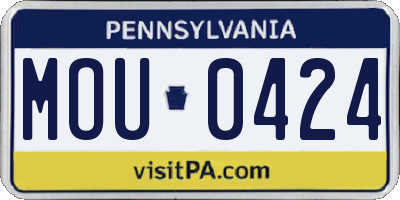PA license plate MOU0424