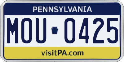 PA license plate MOU0425