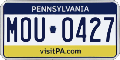 PA license plate MOU0427