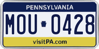 PA license plate MOU0428