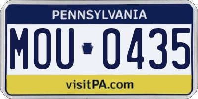 PA license plate MOU0435