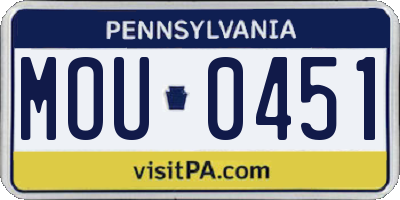 PA license plate MOU0451