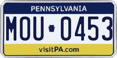 PA license plate MOU0453