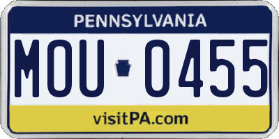 PA license plate MOU0455