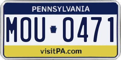PA license plate MOU0471