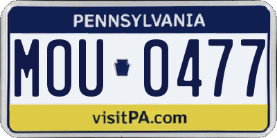 PA license plate MOU0477