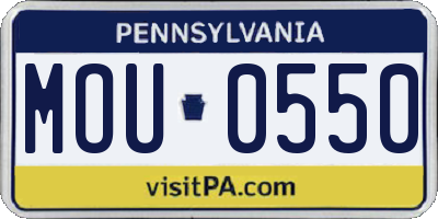 PA license plate MOU0550