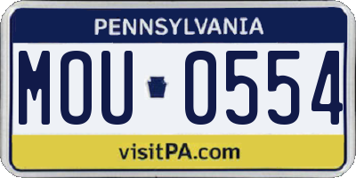 PA license plate MOU0554