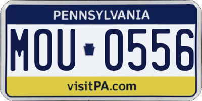 PA license plate MOU0556