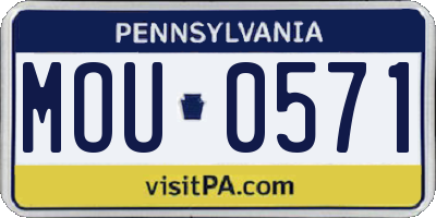 PA license plate MOU0571