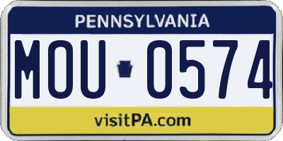 PA license plate MOU0574