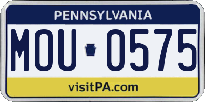 PA license plate MOU0575