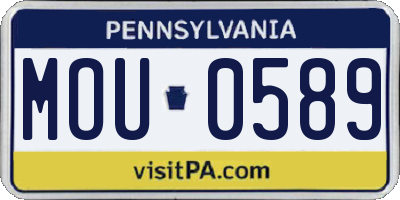 PA license plate MOU0589