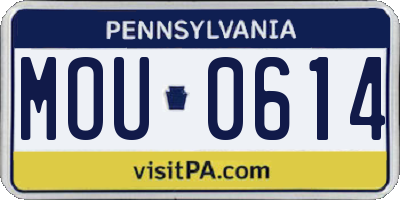 PA license plate MOU0614