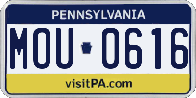PA license plate MOU0616