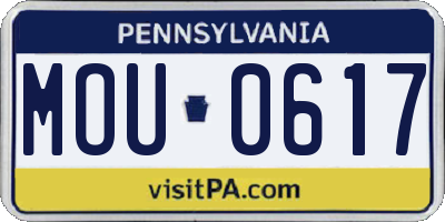 PA license plate MOU0617
