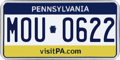 PA license plate MOU0622