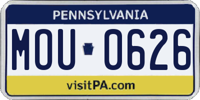 PA license plate MOU0626