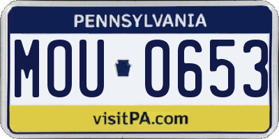 PA license plate MOU0653