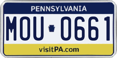 PA license plate MOU0661