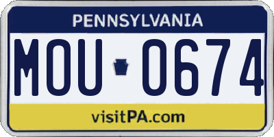 PA license plate MOU0674