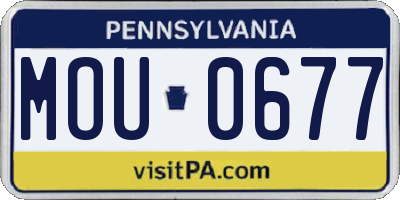 PA license plate MOU0677