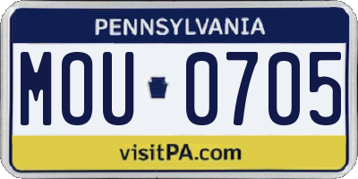 PA license plate MOU0705