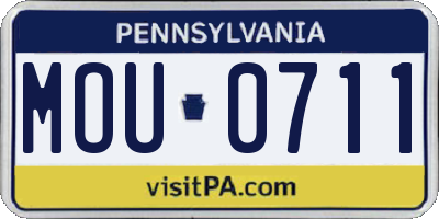 PA license plate MOU0711