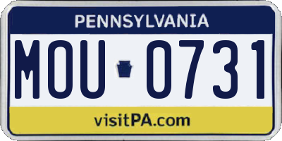 PA license plate MOU0731