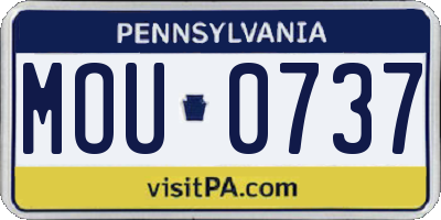 PA license plate MOU0737