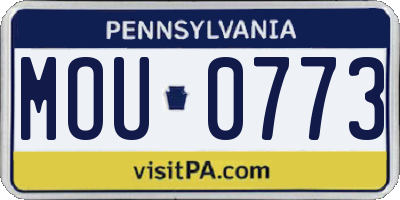 PA license plate MOU0773