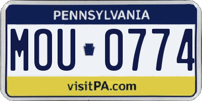 PA license plate MOU0774