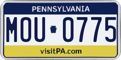 PA license plate MOU0775