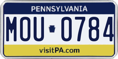 PA license plate MOU0784