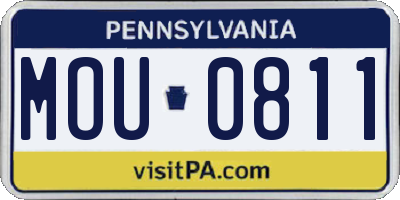 PA license plate MOU0811