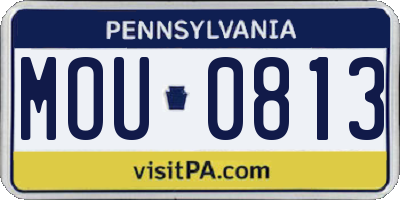 PA license plate MOU0813