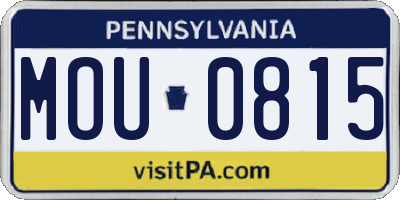 PA license plate MOU0815