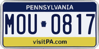 PA license plate MOU0817